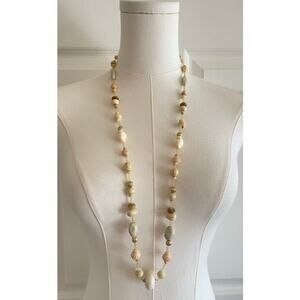 Ivory & Peach Color Beaded Necklace